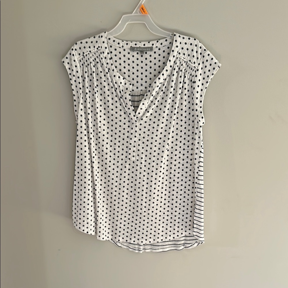 Polka Dot Cap Sleeve Blouse
